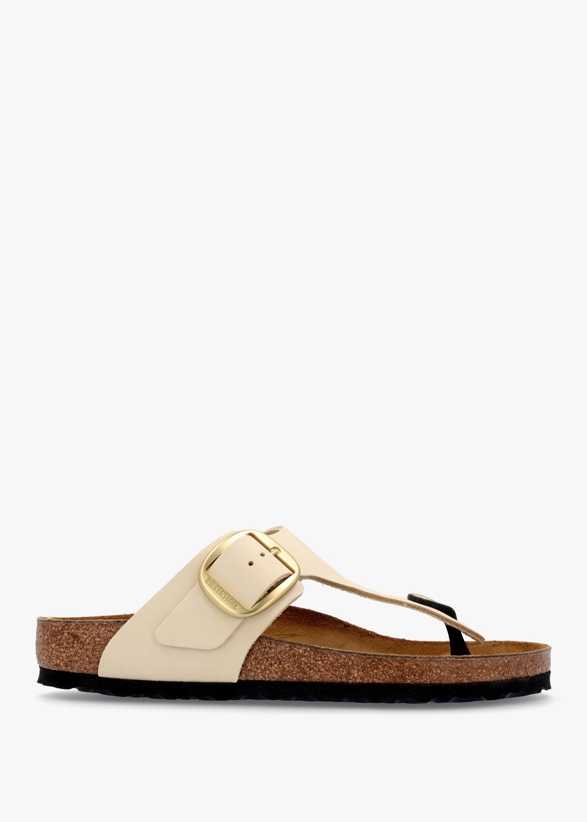 Gizeh Big Buckle Ecru Nubuck Leather Toe Post Sandals