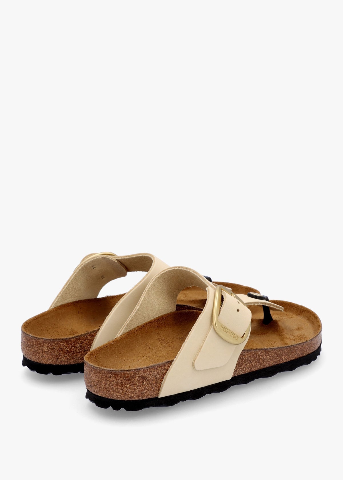 Gizeh Big Buckle Ecru Nubuck Leather Toe Post Sandals