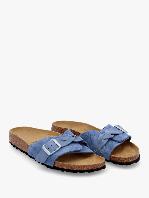 Oita Braided Elemental Blue Suede Leather Mules