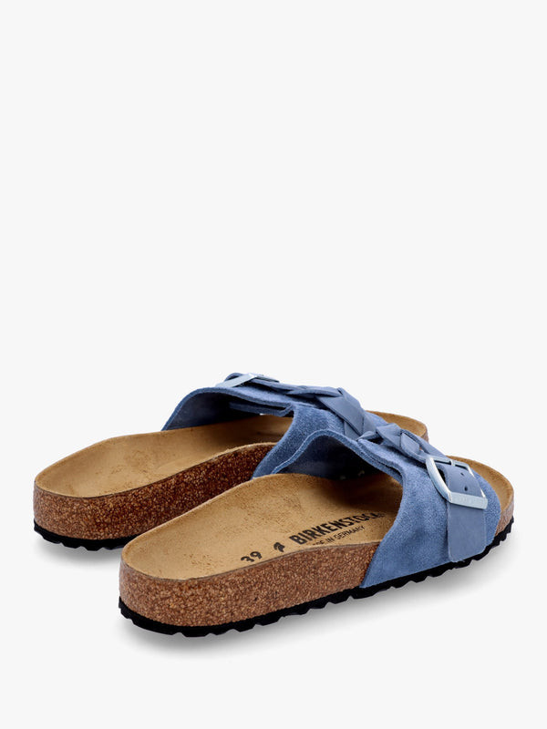 Oita Braided Elemental Blue Suede Leather Mules