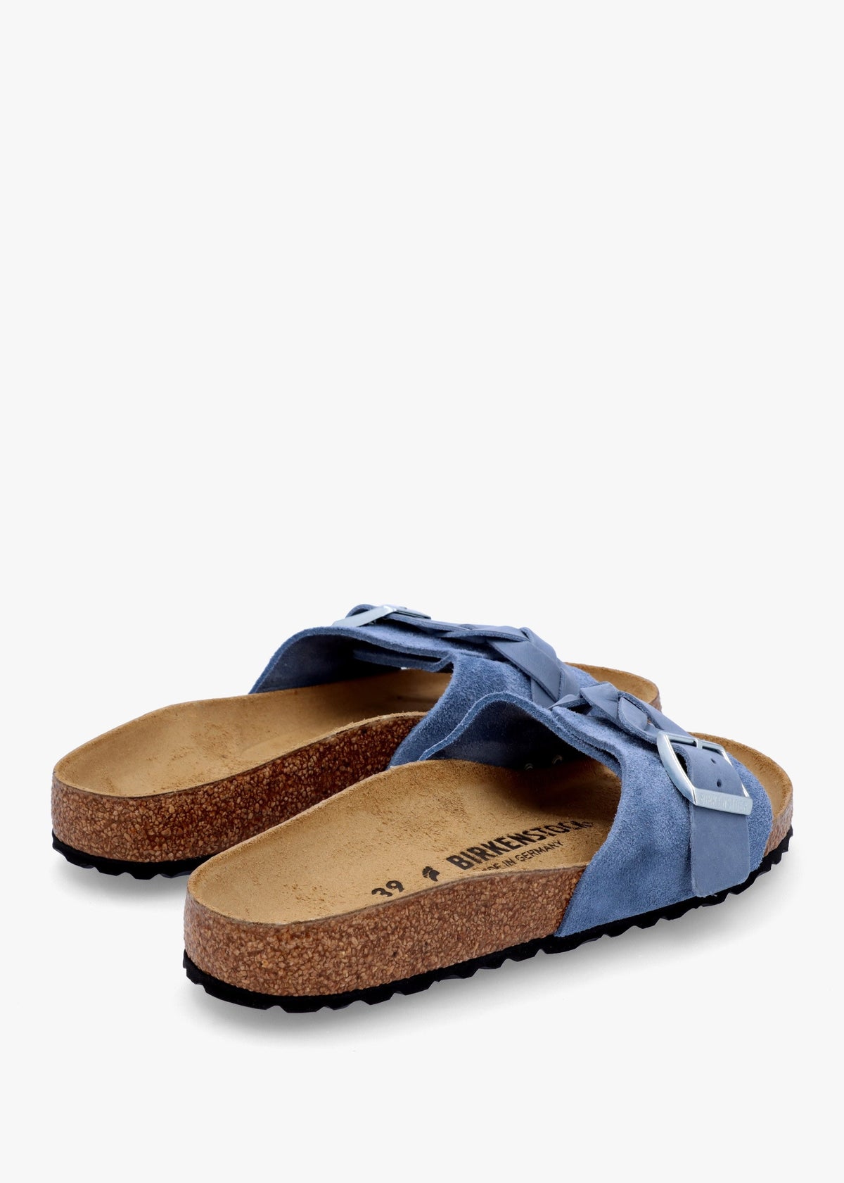 Oita Braided Elemental Blue Suede Leather Mules