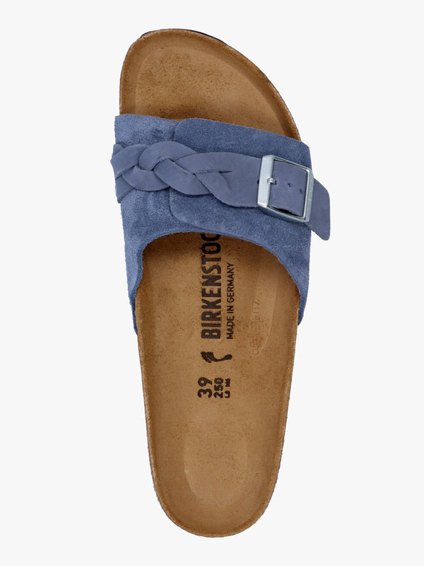 Oita Braided Elemental Blue Suede Leather Mules