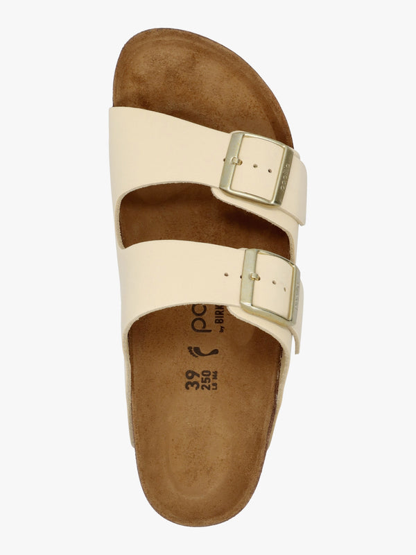 Arizona Pap Flex Platform Ecru Nubuck Leather Mules