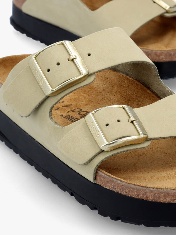 Arizona Pap Flex Platform Eucalyptus Nubuck Leather Mules