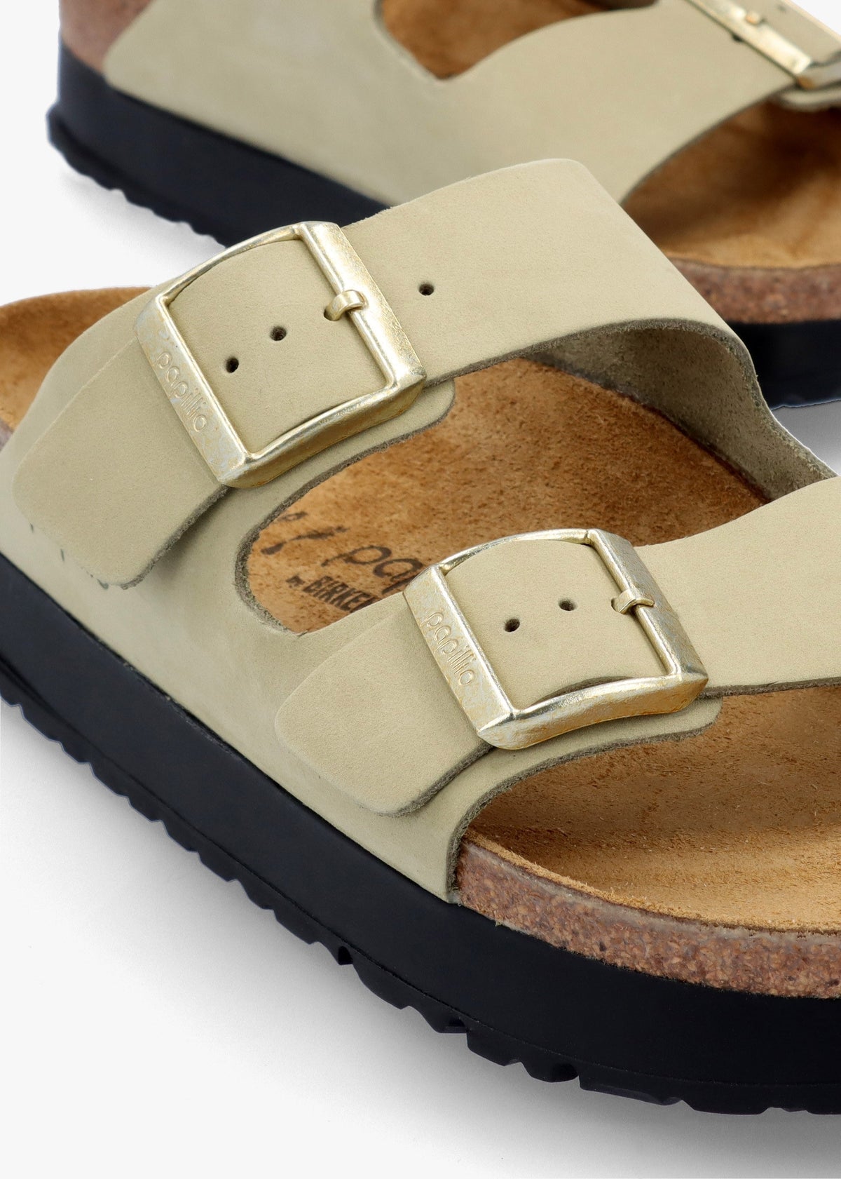 Arizona Pap Flex Platform Eucalyptus Nubuck Leather Mules