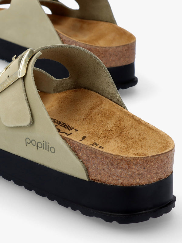 Arizona Pap Flex Platform Eucalyptus Nubuck Leather Mules