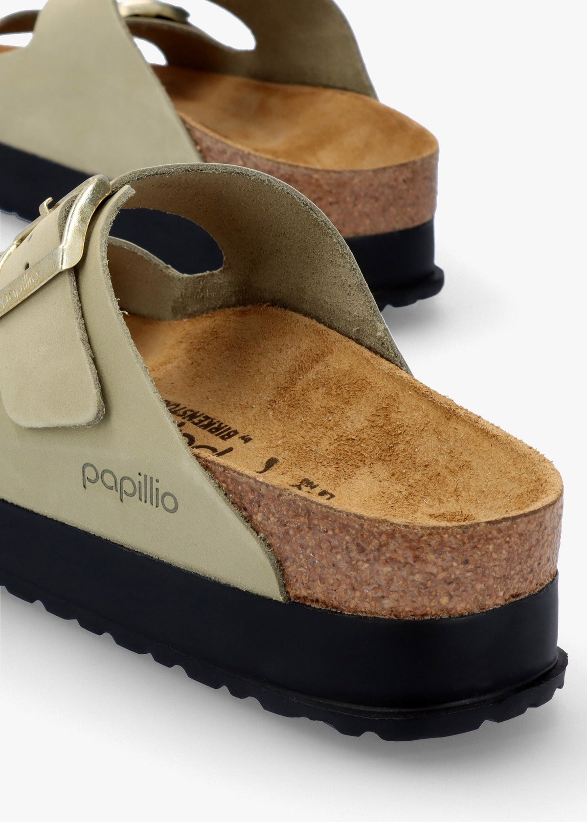 Arizona Pap Flex Platform Eucalyptus Nubuck Leather Mules