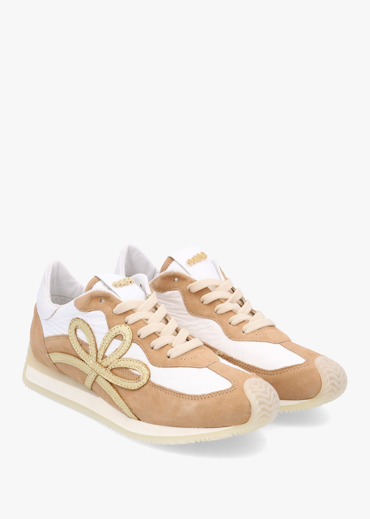 Movie Gold & Tan Suede Nylon Runner Trainers
