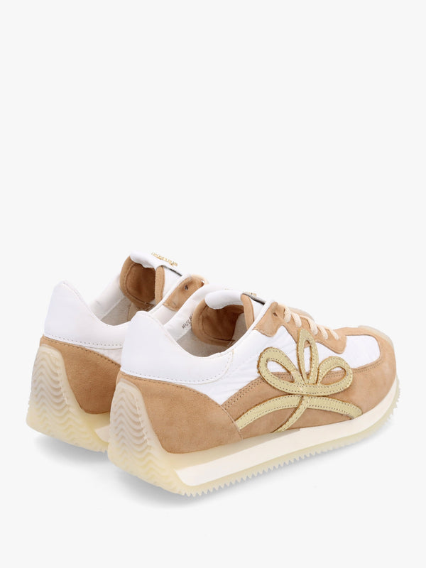 Movie Gold & Tan Suede Nylon Runner Trainers
