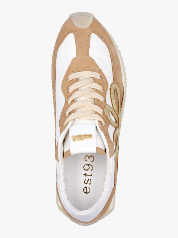 Movie Gold & Tan Suede Nylon Runner Trainers