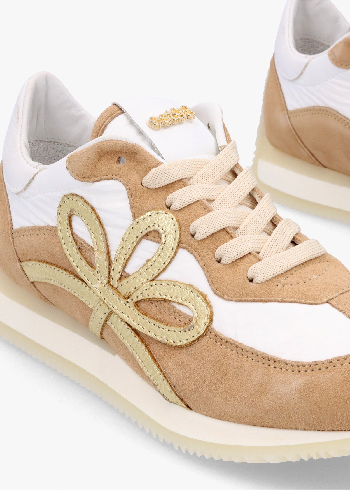 Movie Gold & Tan Suede Nylon Runner Trainers