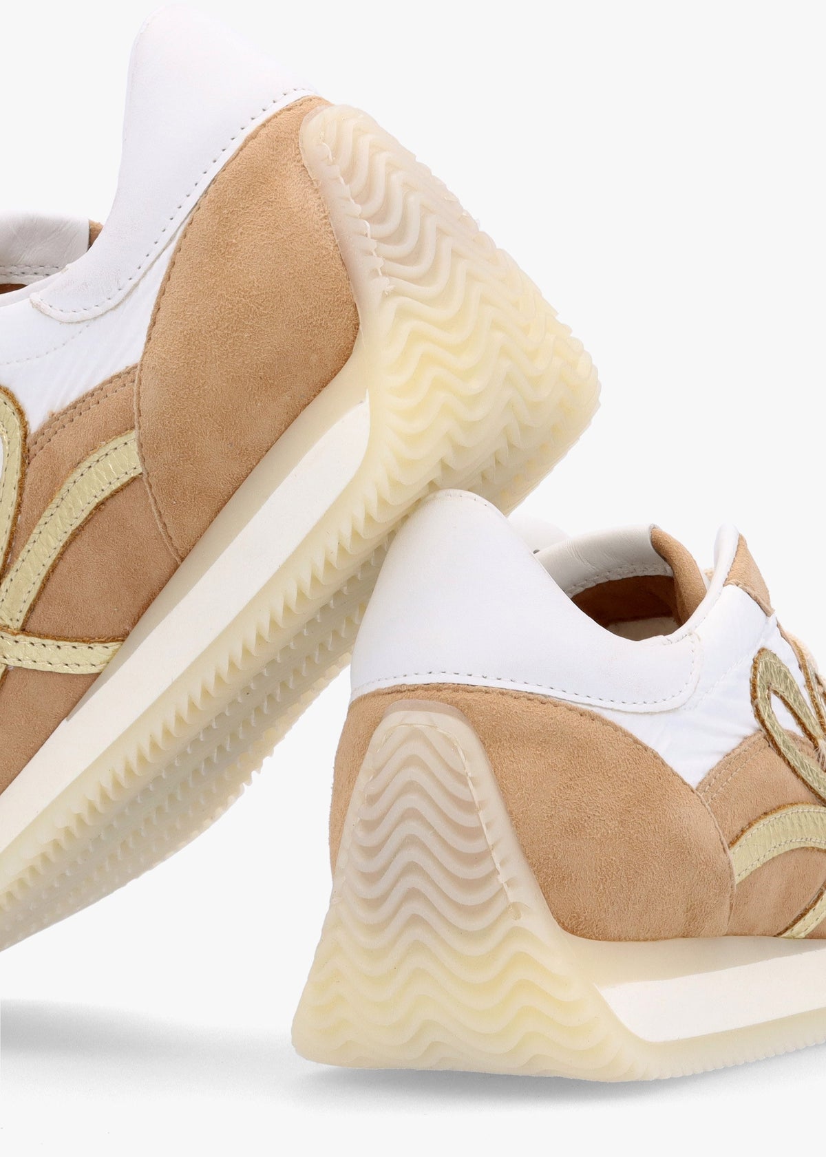 Movie Gold & Tan Suede Nylon Runner Trainers