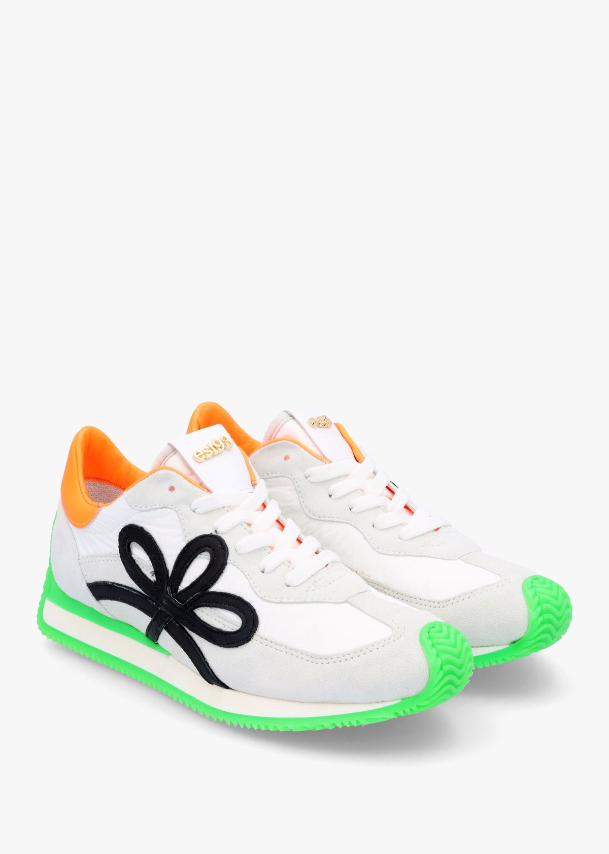Movie Green & Orange Suede Runner Trainers