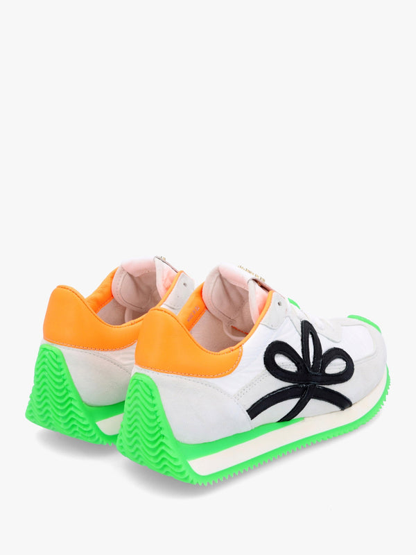 Movie Green & Orange Suede Runner Trainers