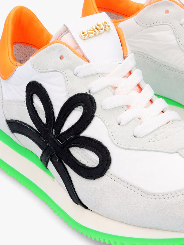 Movie Green & Orange Suede Runner Trainers