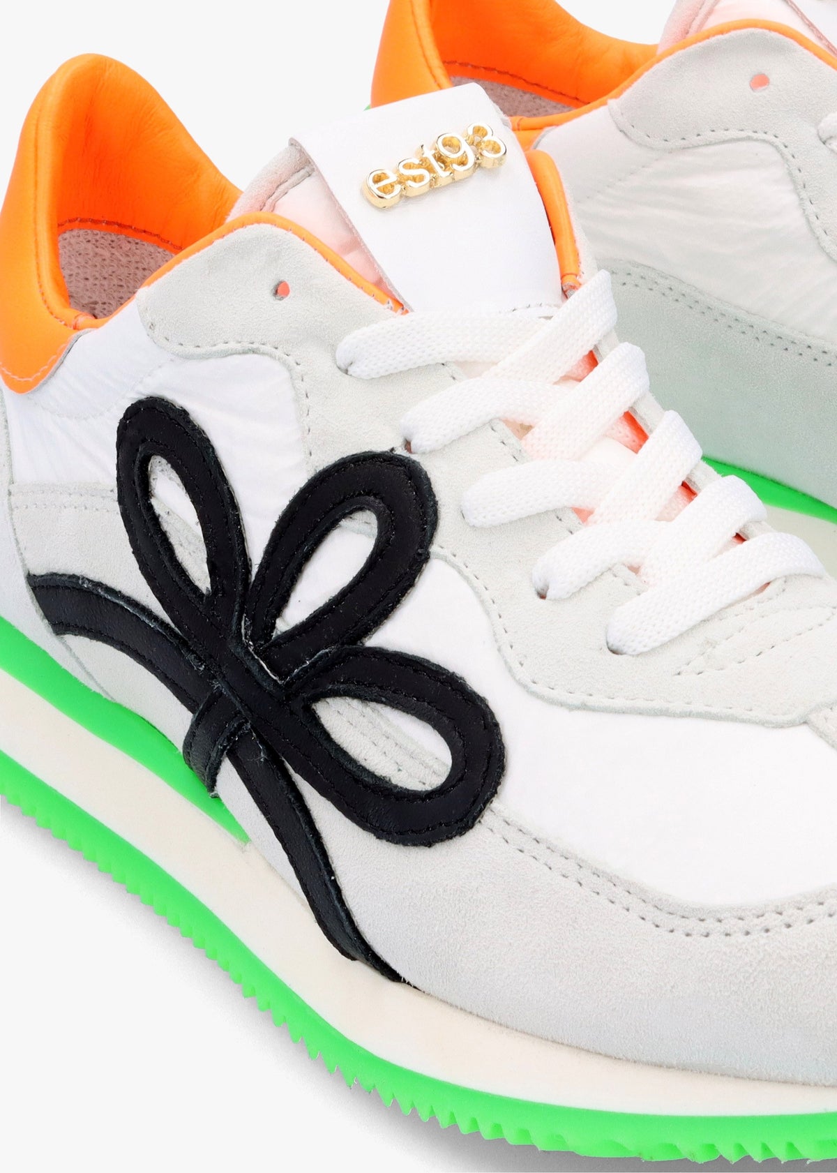 Movie Green & Orange Suede Runner Trainers