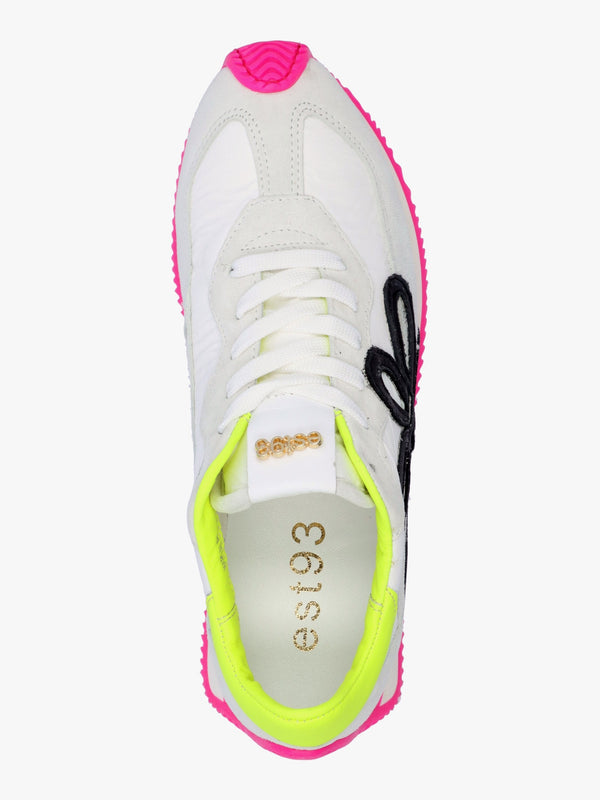 Movie Pink & Yellow Suede Runner Trainers