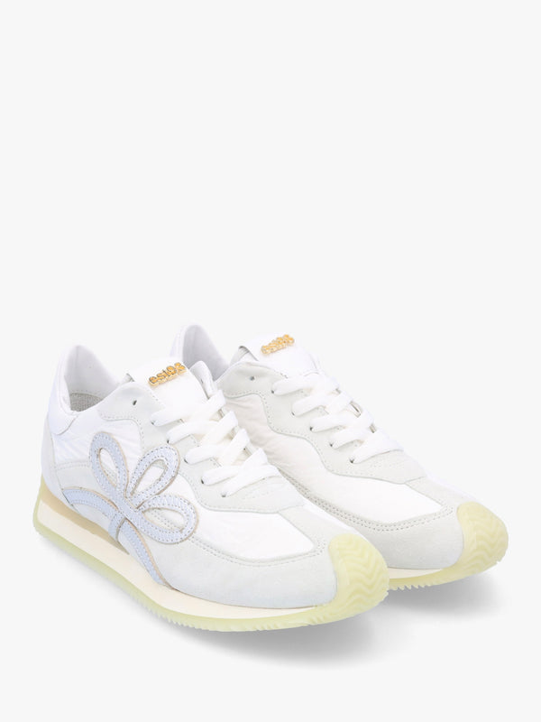 Movie Silver & White Suede Runner Trainers