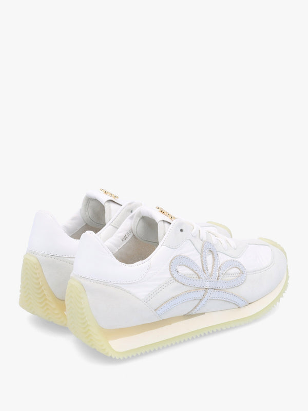 Movie Silver & White Suede Runner Trainers