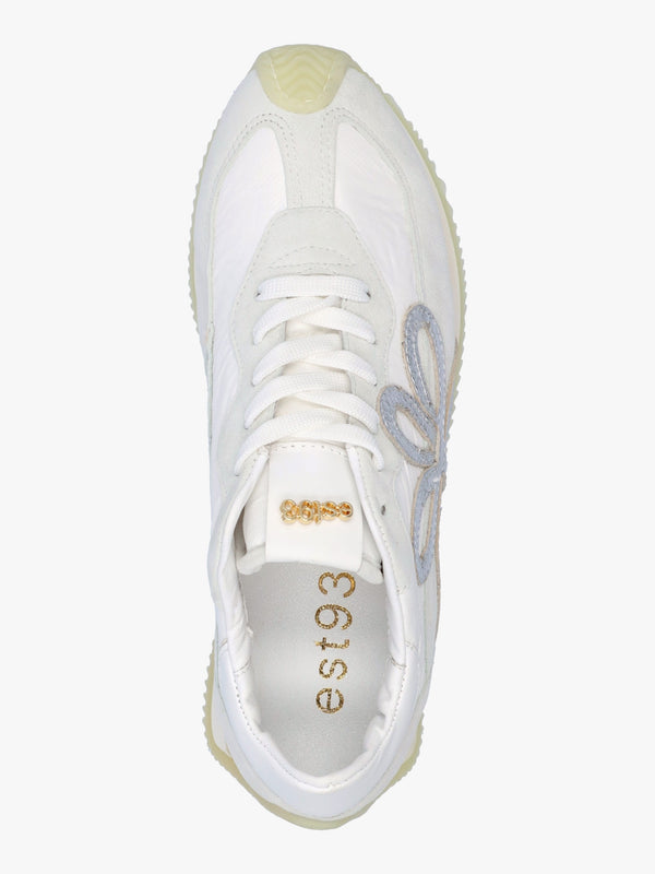 Movie Silver & White Suede Runner Trainers