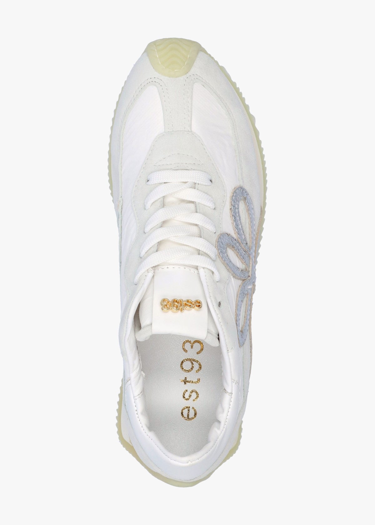 Movie Silver & White Suede Runner Trainers