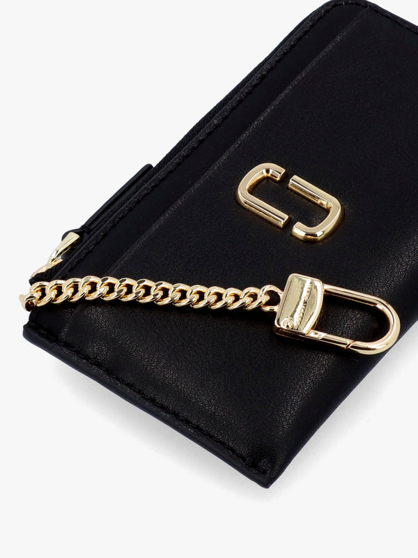The J Marc Top Zip Black Leather Multi Wallet