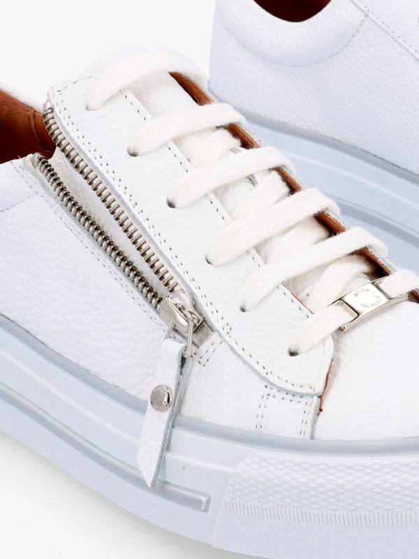 Filician White Leather Side Zip Trainers