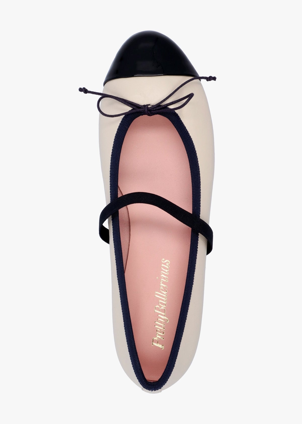 Amelie Cream Leather Mary Jane Ballerina Pumps