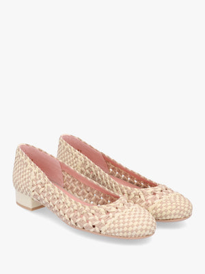 Gretschen Multicoloured Woven Leather Ballerina Pumps