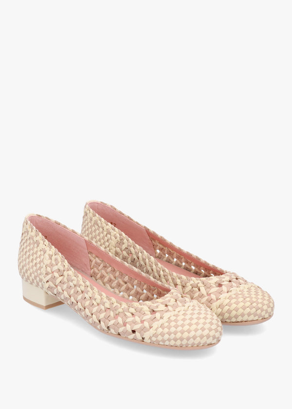 Gretschen Multicoloured Woven Leather Ballerina Pumps