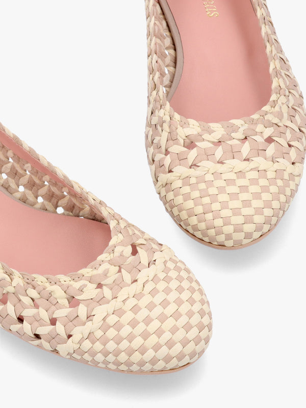 Gretschen Multicoloured Woven Leather Ballerina Pumps