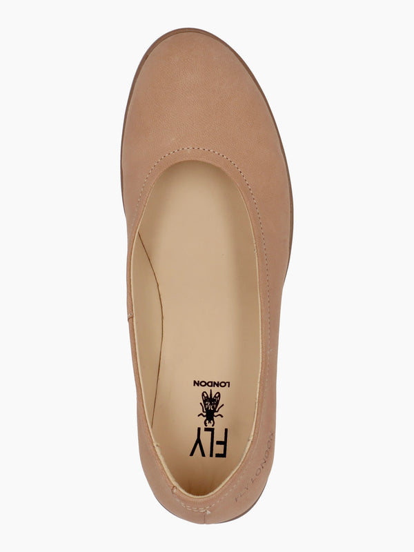 Numa Taupe Leather Low Wedge Pumps