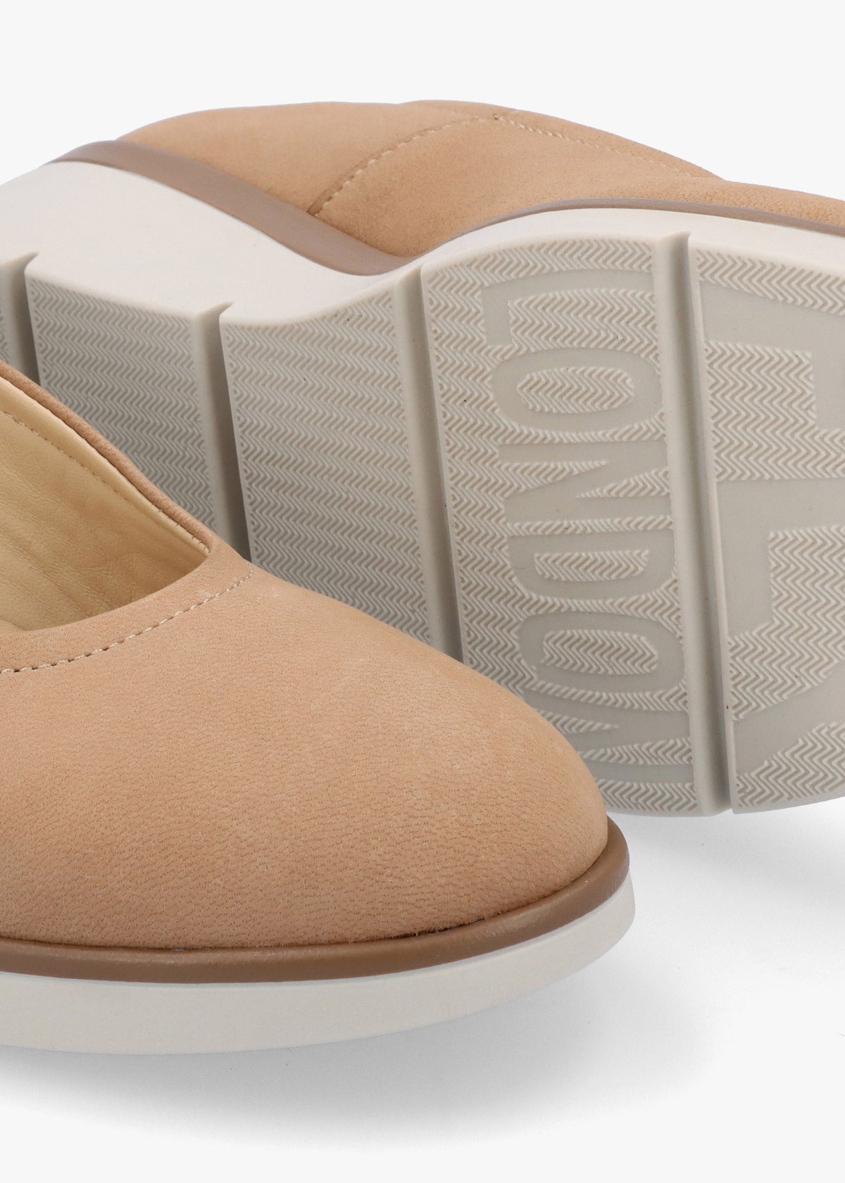 Numa Taupe Leather Low Wedge Pumps
