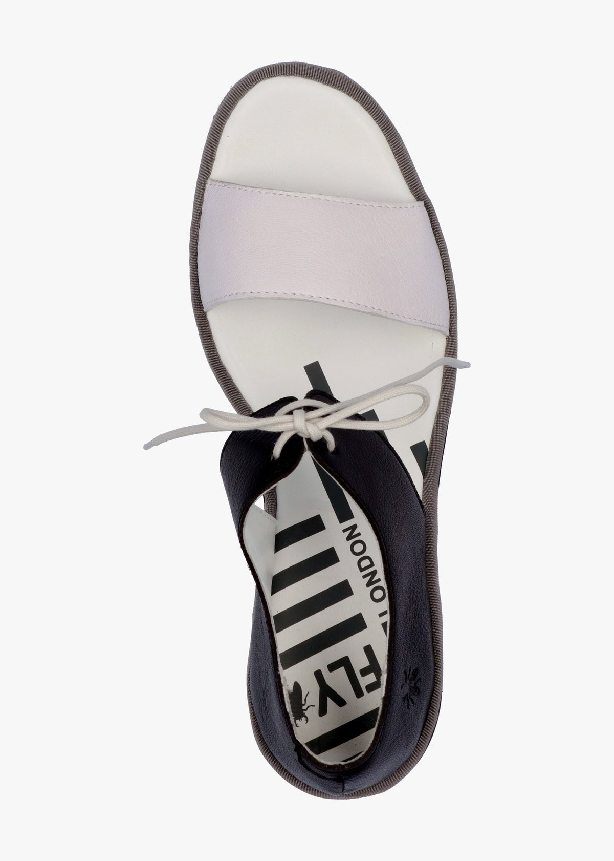 Bilu White Black Wedge Sandals