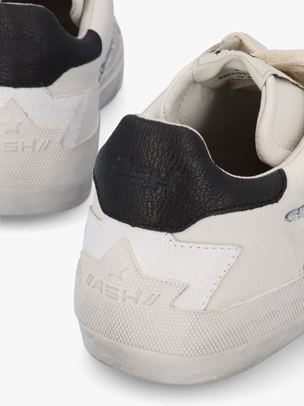 Moonlight Off White New Grey Silver Black Distressed Leather Trainers