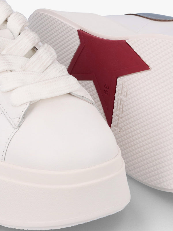 Moby White Dark Silver Leather Trainers