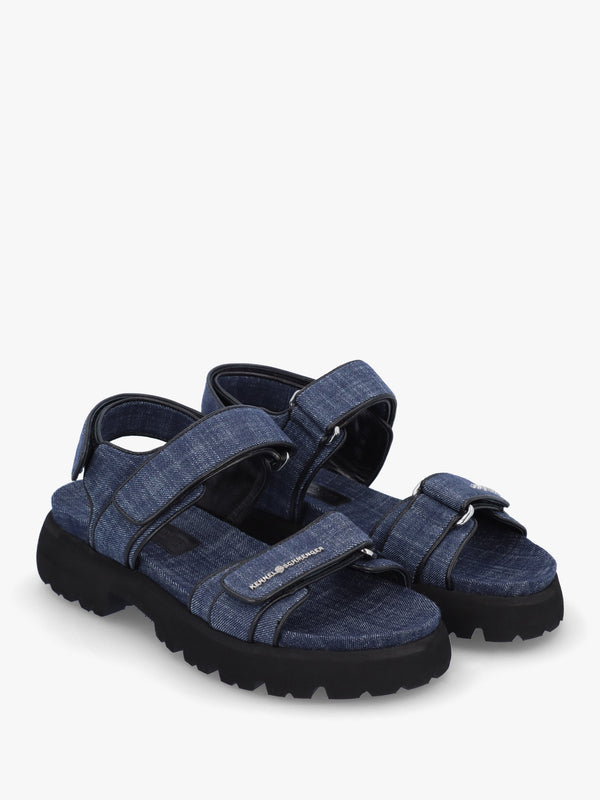 Skill Indigo Denim Chunky Sandals