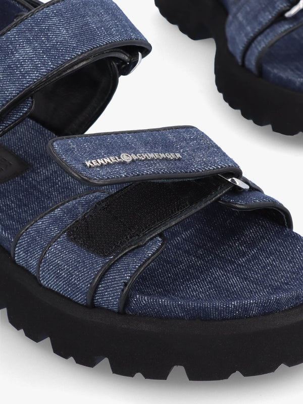 Skill Indigo Denim Chunky Sandals