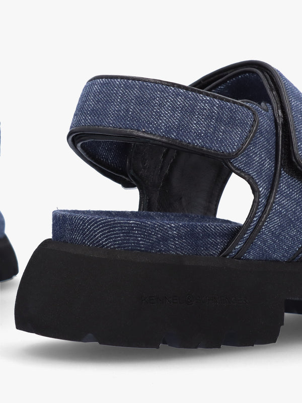 Skill Indigo Denim Chunky Sandals