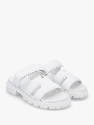 Skill Bianco Leather Chunky Mules