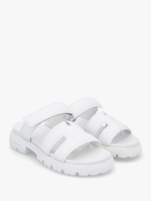 Skill Bianco Leather Chunky Mules