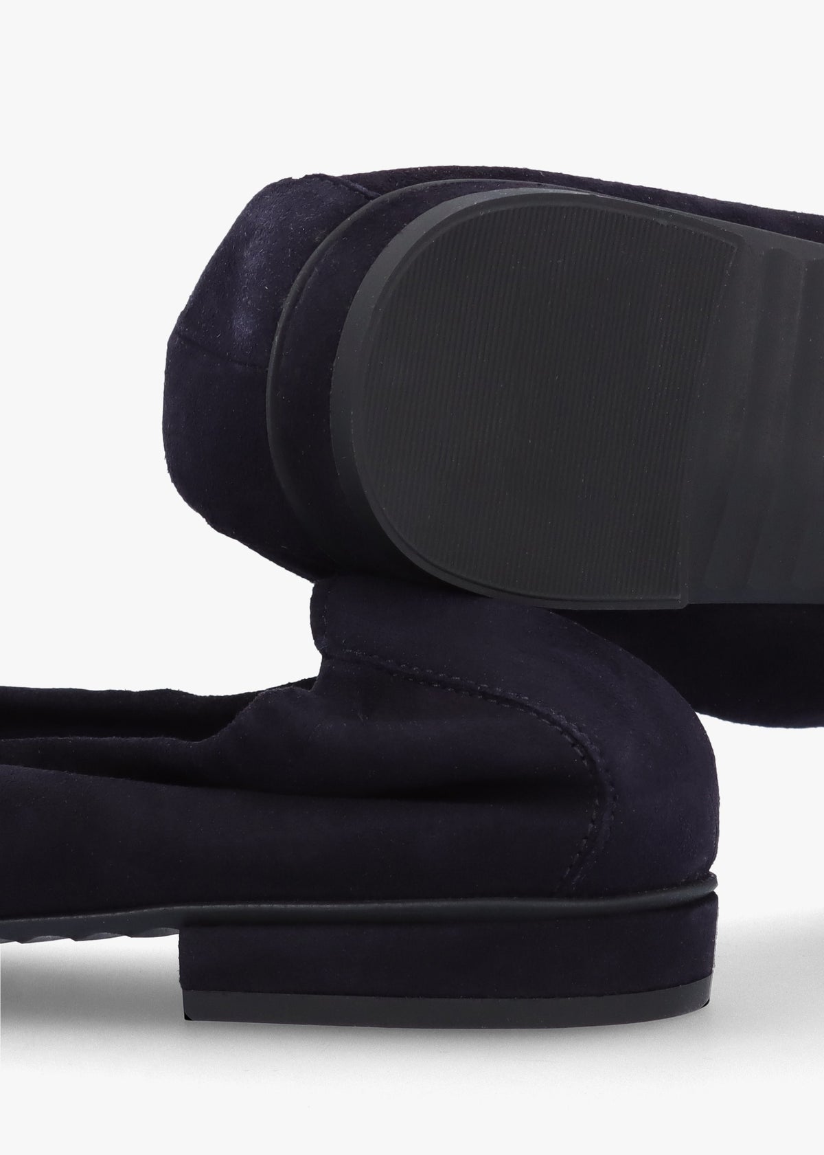 Malu Buckle Ocean Crystal Suede Ballet Pumps