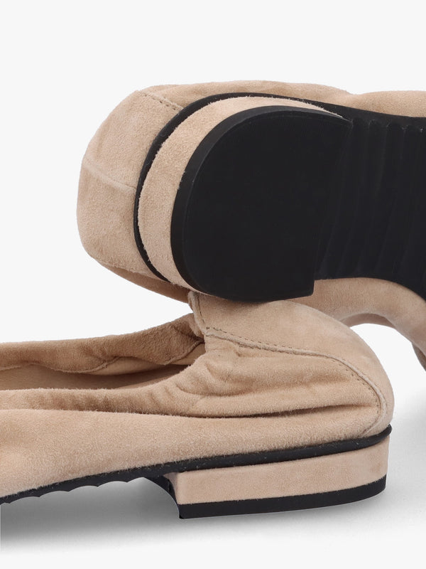 Malu Buckle Mohair Crystal Suede Ballet Pumps