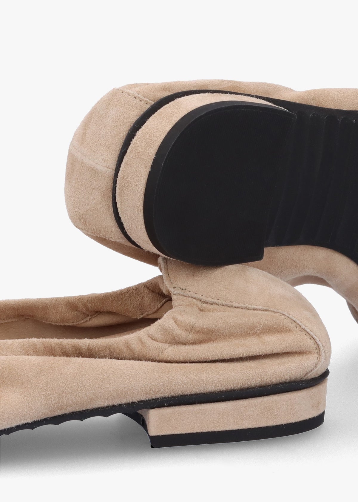 Malu Buckle Mohair Crystal Suede Ballet Pumps