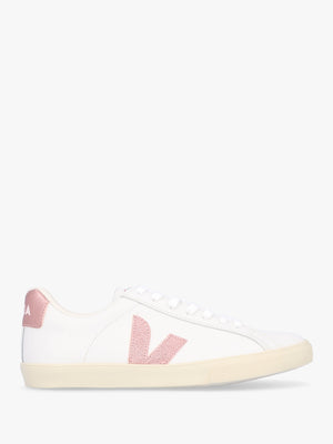 Esplar Logo Leather Extra White Nacre Trainers