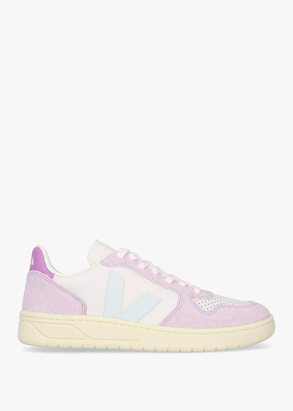 V-10 Leather Gravel Menthol Parme Trainers