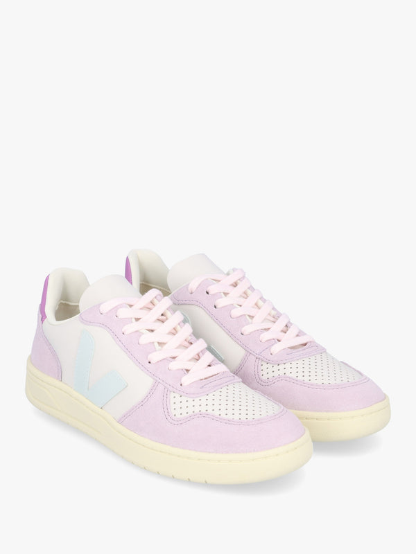 V-10 Leather Gravel Menthol Parme Trainers