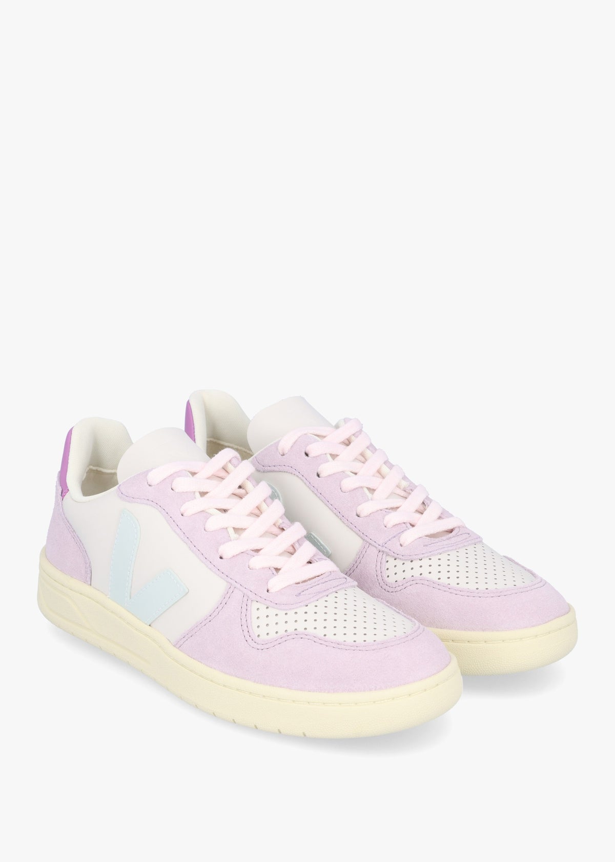 V-10 Leather Gravel Menthol Parme Trainers