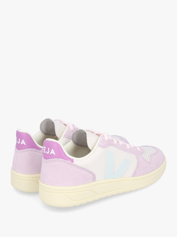 V-10 Leather Gravel Menthol Parme Trainers