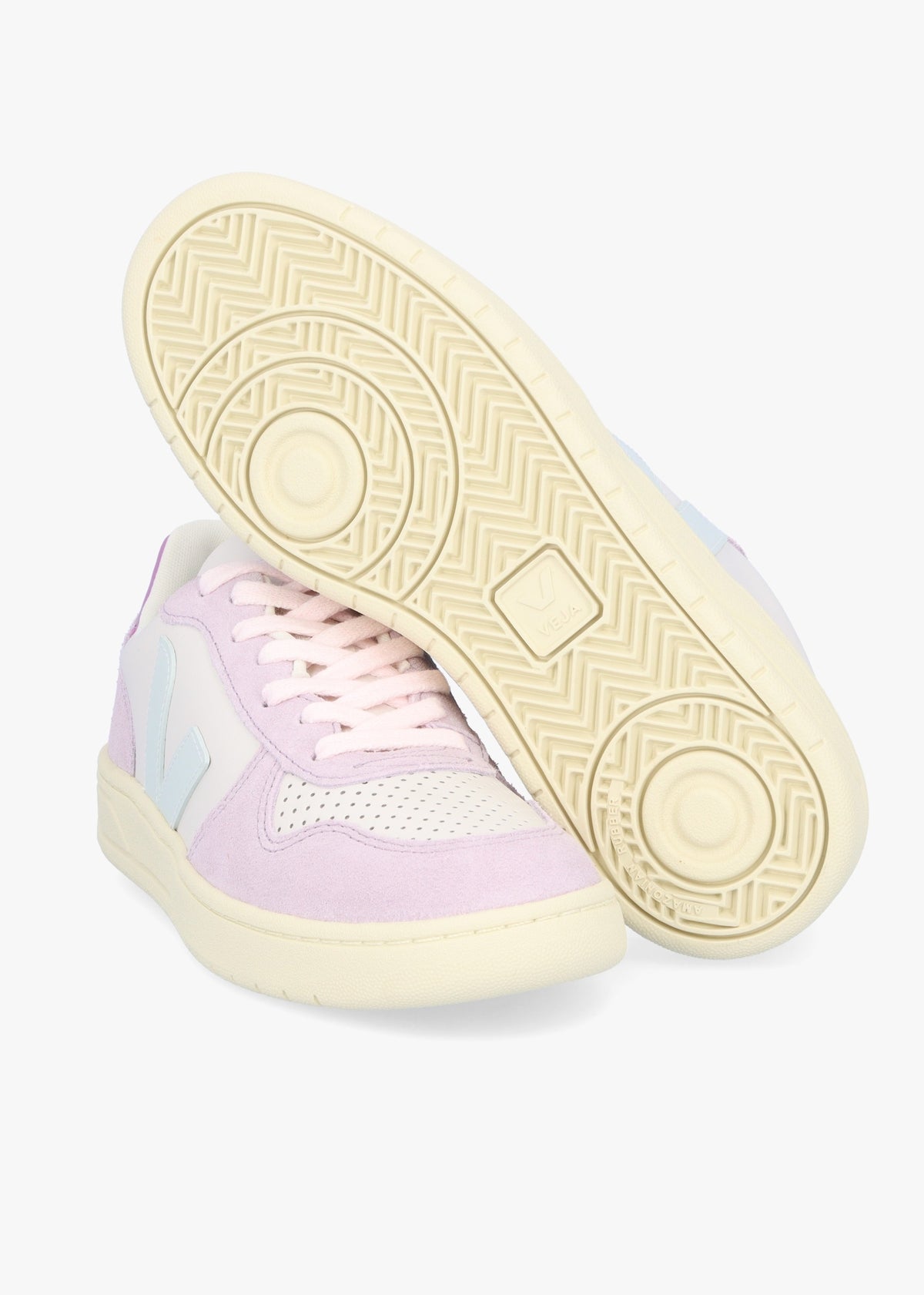 V-10 Leather Gravel Menthol Parme Trainers